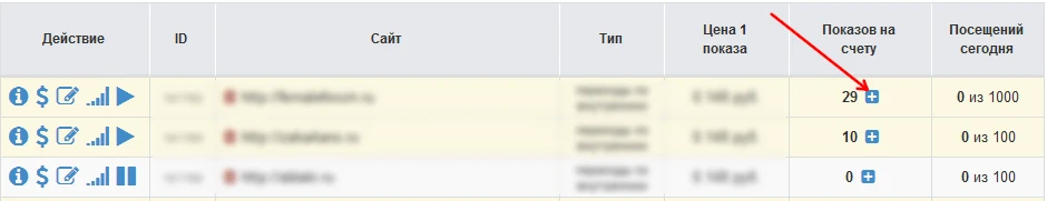 Запуск/остановка, пополнение счета - 5
