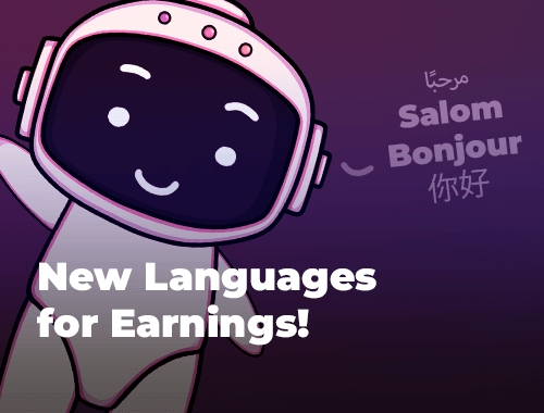 New Languages for Earnings!